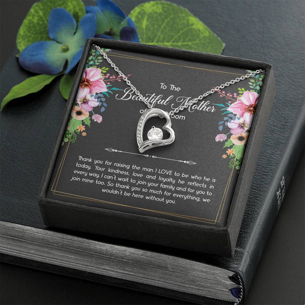 Mom Of The Groom Gifts, Thank You For Raising The Man I Love, Forever Love Heart Necklace For Women, Wedding Day Thank You Ideas From Bride