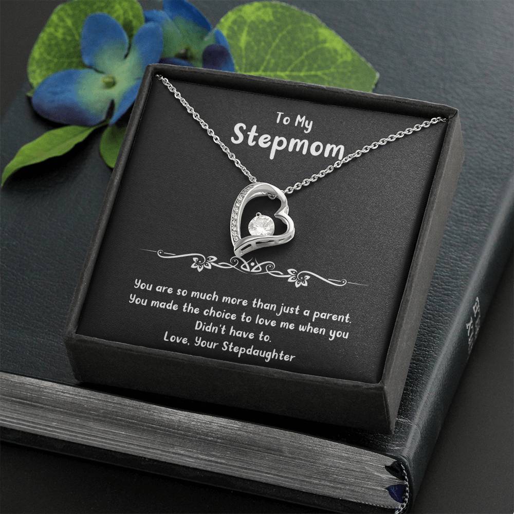 To My Stepmom Gifts, You Are More Than Just A Parent, Forever Love Heart Necklace For Women, Birthday Mothers Day Present From Stepdaughter