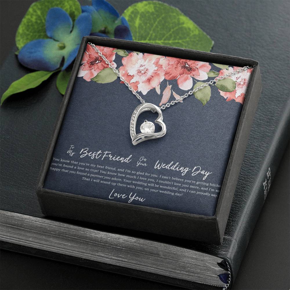 Bride Gifts, I'm So Happy You Found A Partner, Forever Love Heart Necklace For Women, Wedding Day Thank You Ideas From Best Friend