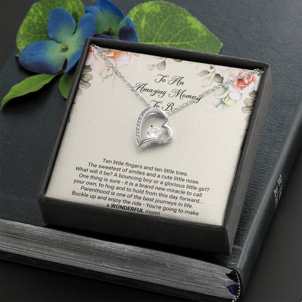 Gift for Expecting Mom, Brand New Miracle, Mom to Be Forever Love Heart Necklace For Women, Pregnancy Gift For New Mother