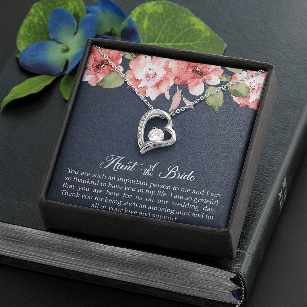 Aunt of the Bride Gifts, You Are Important To Me, Forever Love Heart Necklace For Women, Wedding Day Thank You Ideas From Bride