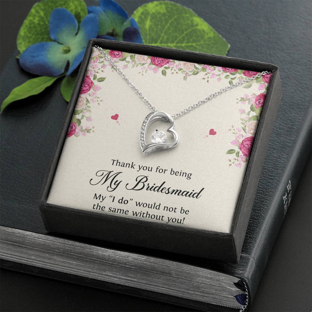 To My Bridesmaid Gifts, Thank You , Forever Love Heart Necklace For Women, Wedding Day Thank You Ideas From Bride