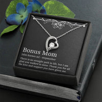 Load image into Gallery viewer, To My Bonus Mom Gifts, Thank You For All The Love, Forever Love Heart Necklace For Women, Birthday Mothers Day Present From Bonus Daughter
