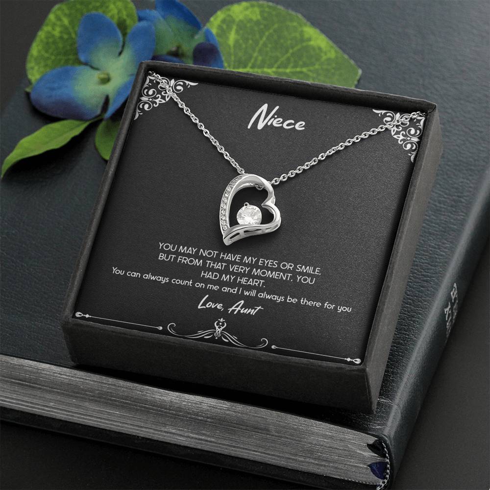 To My Niece  Gifts, You Can Always Count On Me, Forever Love Heart Necklace For Women, Birthday Present Idea From Aunt