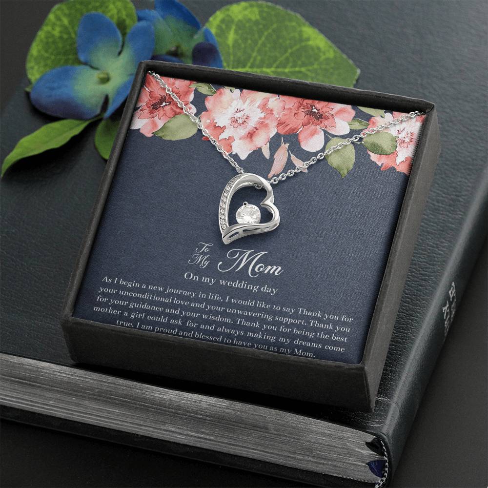Mom of the Bride Gifts, I Am Proud To Have You, Forever Love Heart Necklace For Women, Wedding Day Thank You Ideas From Bride