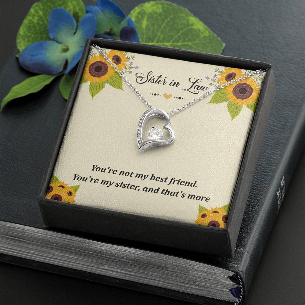 To My Sister-in-law Gifts, You're Not My Best Friend, Forever Love Heart Necklace For Women, Birthday Present Idea From Sister