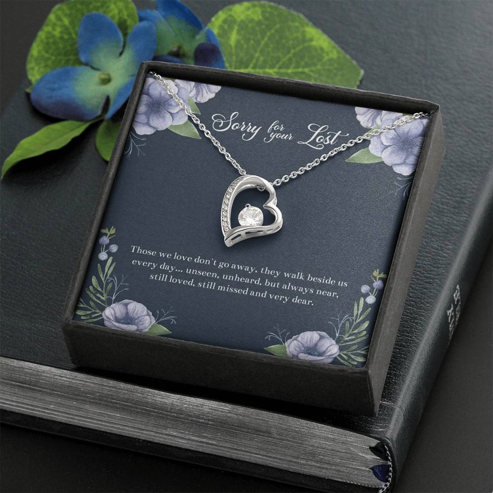 Loss of Loved One Gifts, Still Loved, Sympathy Forever Love Heart Necklace For Loss of Loved One, Memorial Sorry For Your Loss Present