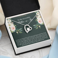 Load image into Gallery viewer, To My Mother-in-Law Gifts, Like A Lotus , Forever Love Heart Necklace For Women, Birthday Mothers Day Present From Daughter-in-law
