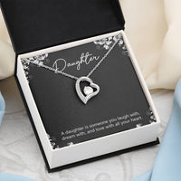 Load image into Gallery viewer, To My Daughter Gifts, A Daughter Is Someone You Laugh With, Forever Love Heart Necklace For Women, Birthday Present Idea From Mom
