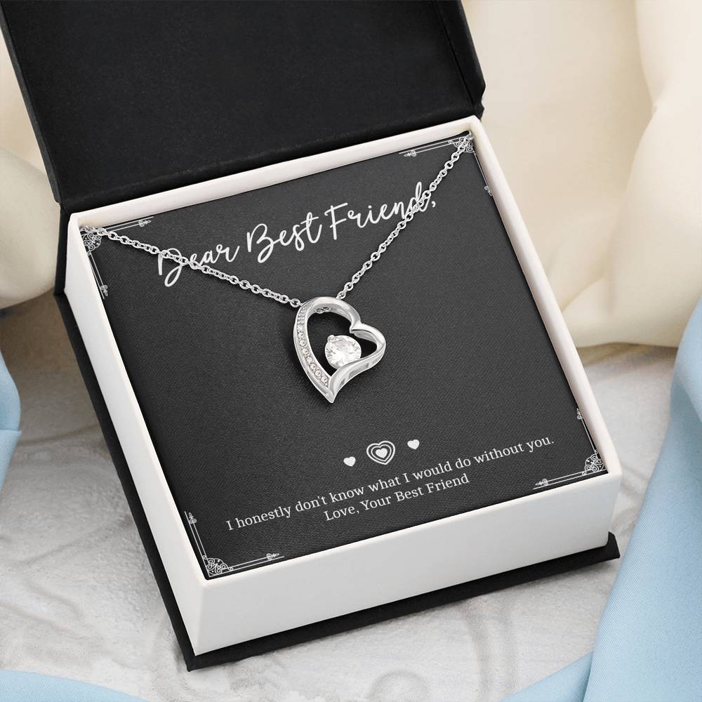 To My Friend Gifts, I Don't Know What I Would Do Without You, Forever Love Heart Necklace For Women, Birthday Present Idea From Bestie
