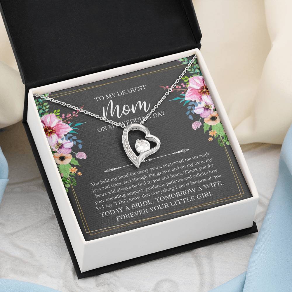 Mom of the Bride Gifts, You Held My Hand for Many Years, Forever Love Heart Necklace For Women, Wedding Day Thank You Ideas From Bride