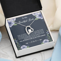 Load image into Gallery viewer, To My Bride Gifts, Today You Become My Wife, Forever Love Heart Necklace For Women, Wedding Day Thank You Ideas From Groom
