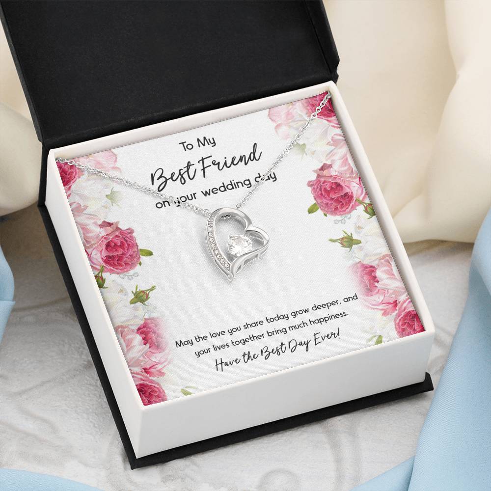 Bride Gifts, Have the Best Day Ever, Forever Love Heart Necklace For Women, Wedding Day Thank You Ideas From Best Friend