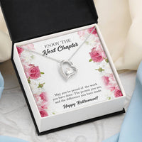 Load image into Gallery viewer, Retirement Gifts, Next Chapter, Happy Retirement Forever Love Heart Necklace For Women, Retirement Party Favor From Friends Coworkers
