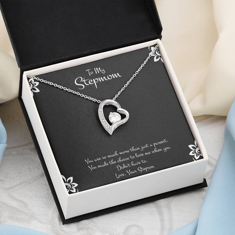 To My Stepmom Gifts, You Are More Than Just A Parent, Forever Love Heart Necklace For Women, Birthday Mothers Day Present From Stepson