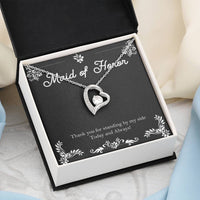 Load image into Gallery viewer, To My Maid Of Honor Gifts, Thank You For Standing By My Side, Forever Love Heart Necklace For Women, Wedding Day Thank You Ideas From Bride
