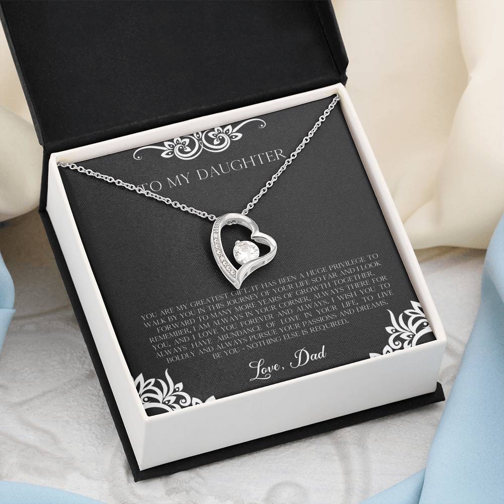 To My Daughter  Gifts, You Are My Greatest Gift, Forever Love Heart Necklace For Women, Birthday Present Idea From Dad