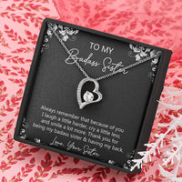 Load image into Gallery viewer, To My Badass Sister Gifts, Always Remember, Forever Love Heart Necklace For Women, Birthday Present Idea From Sister
