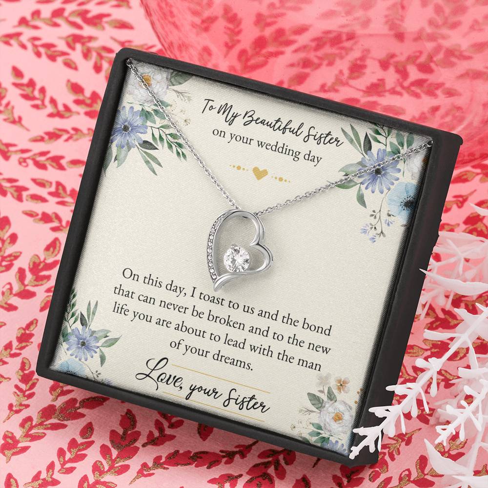 Bride Gifts, On This Day, Forever Love Heart Necklace For Women, Wedding Day Thank You Ideas From Sister