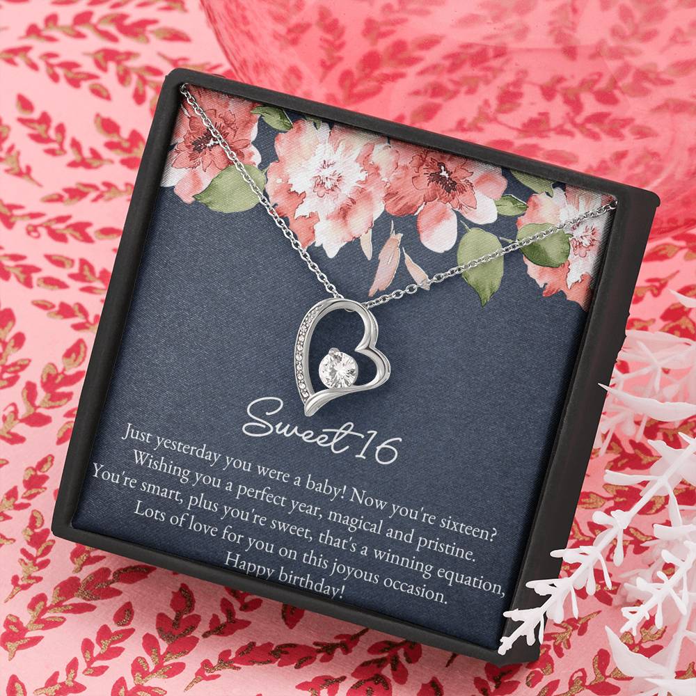Daughter Heart Necklace - Forever Love Design | Sweet 16 Birthday Gift