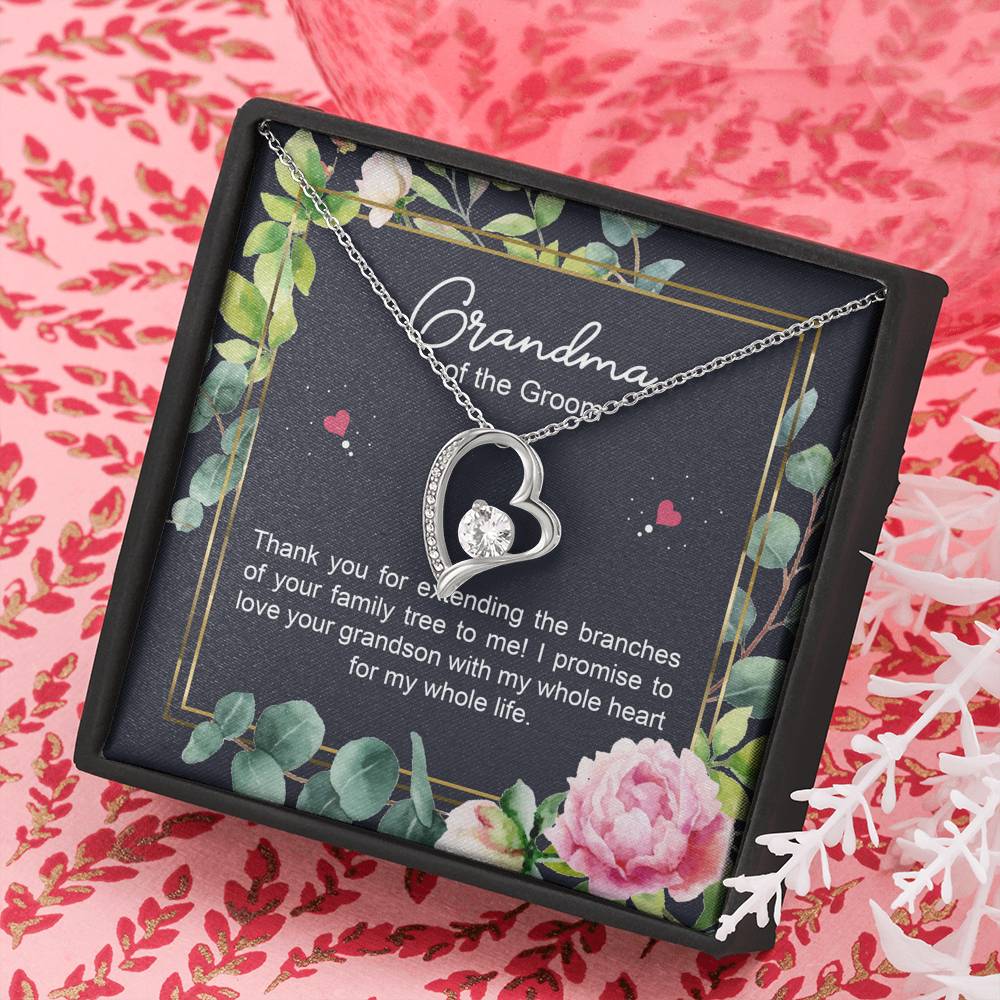 Grandmother of the Groom Gifts, I Promise To Love Your Grandson, Forever Love Heart Necklace For Women, Wedding Day Thank You Ideas From Bride
