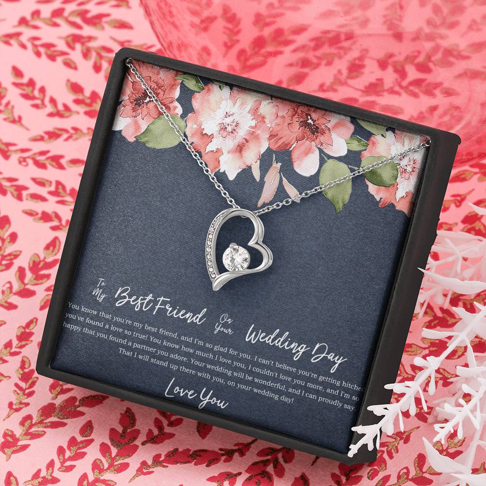 Bride Gifts, I'm So Happy You Found A Partner, Forever Love Heart Necklace For Women, Wedding Day Thank You Ideas From Best Friend
