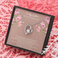 Load image into Gallery viewer, Bride Gifts, No Longer A Miss But Always A Sis, Forever Love Heart Necklace For Women, Wedding Day Thank You Ideas From Sister
