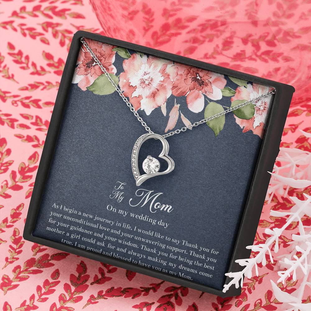 Mom of the Bride Gifts, I Am Proud To Have You, Forever Love Heart Necklace For Women, Wedding Day Thank You Ideas From Bride