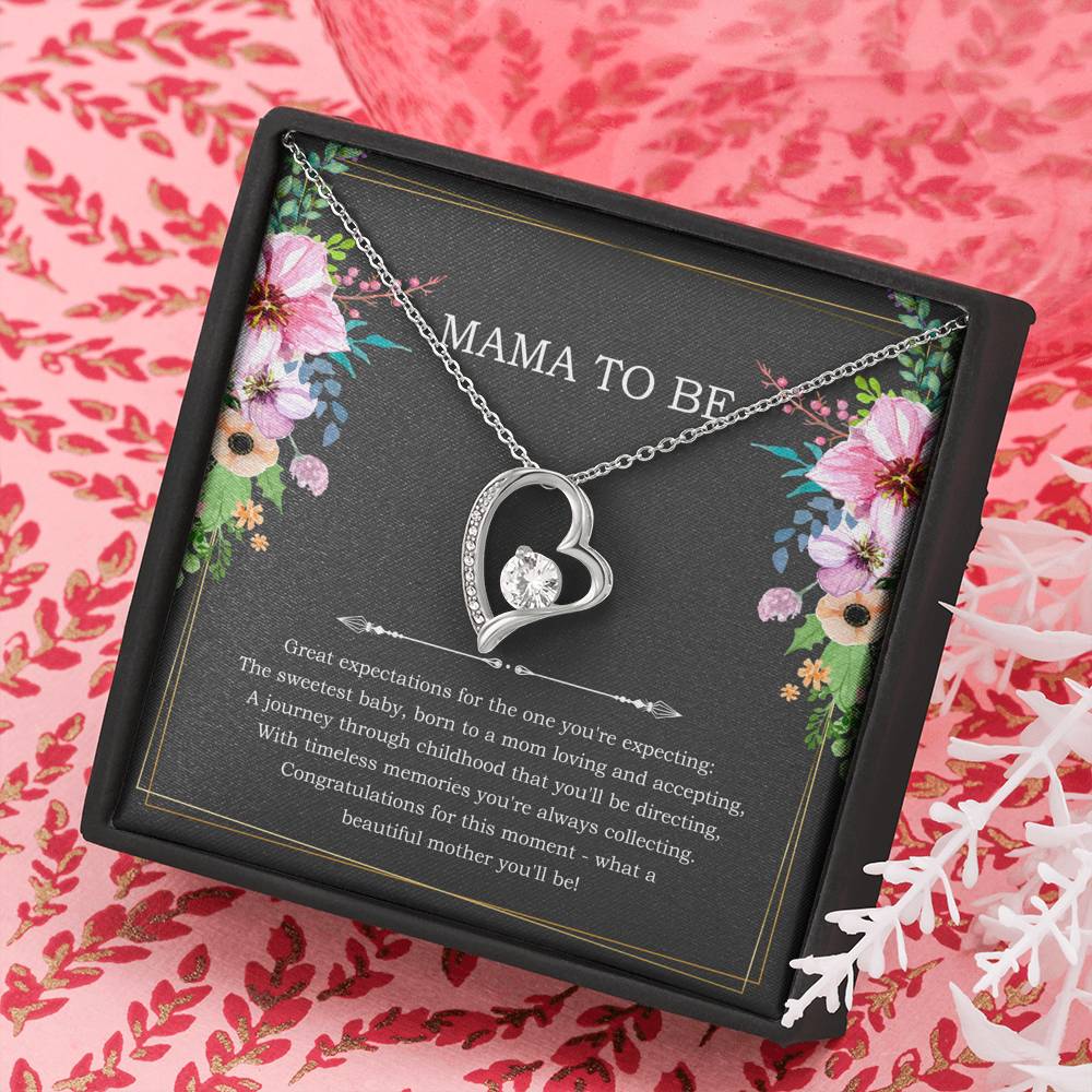 Gift for Expecting Mom, Congratulations For This Moment, Mom to Be Forever Love Heart Necklace For Women, Pregnancy Gift For New Mother