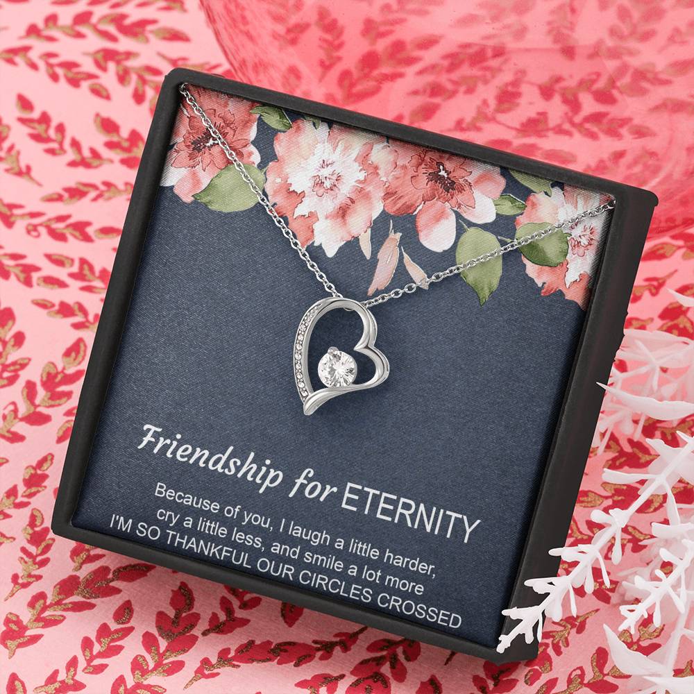 To My Best Friend Gifts, Friendship For Eternity, Forever Love Heart Necklace For Women, Birthday Present Idea From Bestie