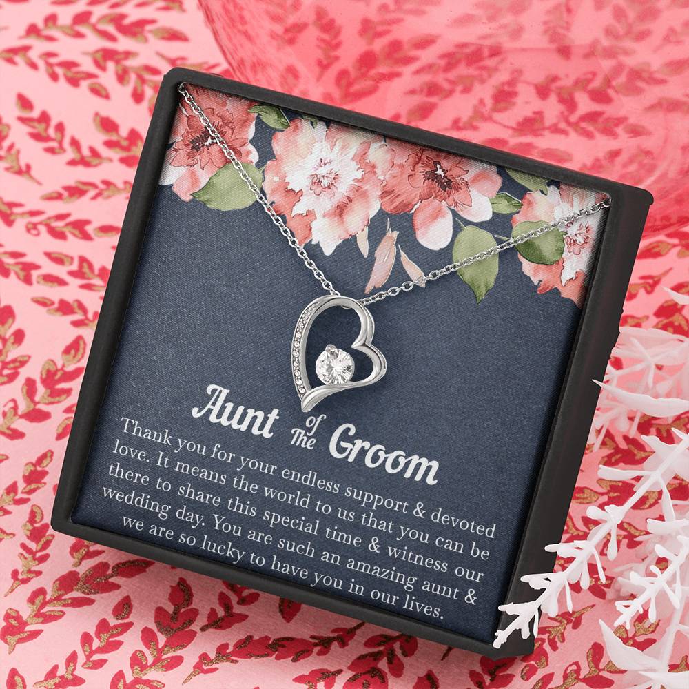 Aunt of the Groom Gifts, You Are Amazing, Forever Love Heart Necklace For Women, Wedding Day Thank You Ideas From Groom