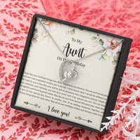 Load image into Gallery viewer, To My Aunt Gifts, Aunt on Her Birthday, Forever Love Heart Necklace For Women, Aunt Birthday Present From Niece Nephew
