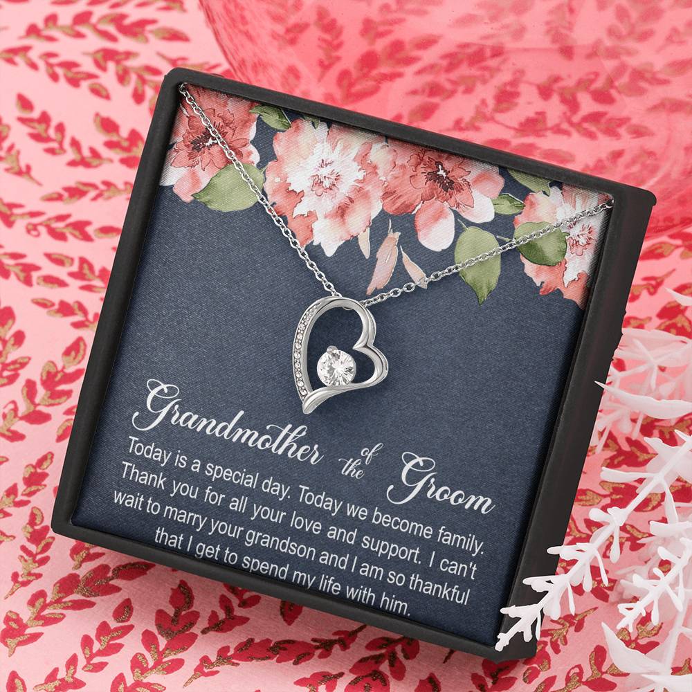 Grandmother of the Groom Gifts, Today Is A Special Day, Forever Love Heart Necklace For Women, Wedding Day Thank You Ideas From Bride