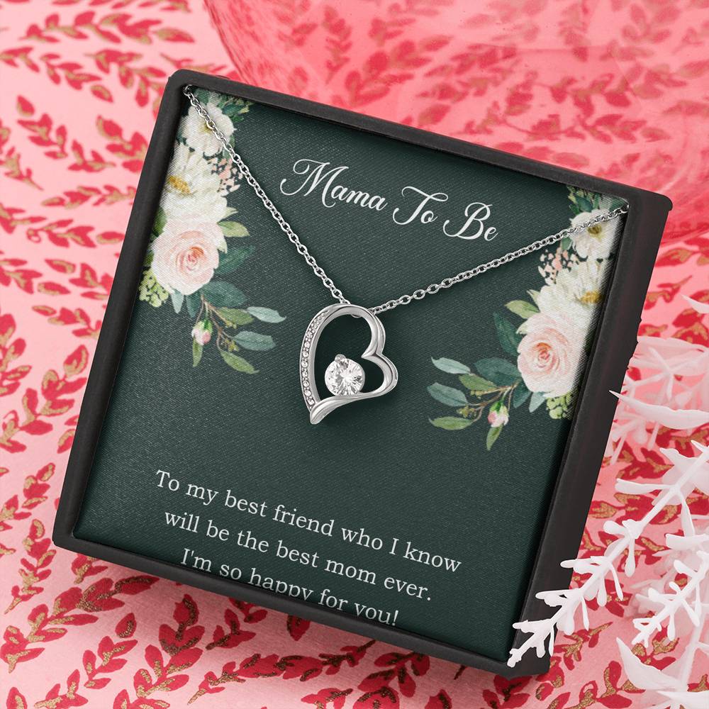 Gift for Expecting Mom, To My Best Friend, Mom to Be Forever Love Heart Necklace For Women, Pregnancy Gift For New Mother