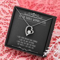 Load image into Gallery viewer, To My Badass Wife, I Just Love You, Forever Love Heart Necklace For Women, Anniversary Birthday Valentines Day Gifts From Husband
