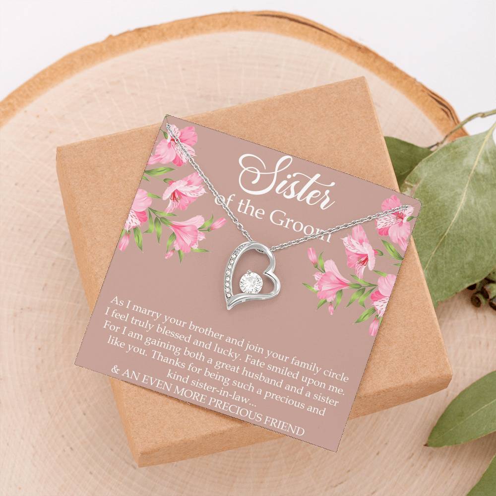 Sister of the Groom Gifts, As I Marry Your Brother, Forever Love Heart Necklace For Women, Wedding Day Thank You Ideas From Bride