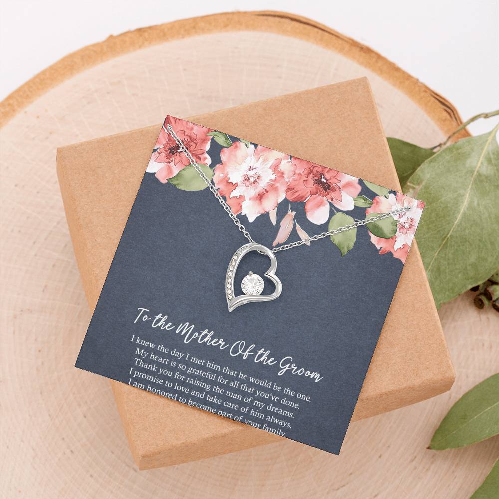 Mom Of The Groom Gifts, My Heart Is Grateful, Forever Love Heart Necklace For Women, Wedding Day Thank You Ideas From Bride