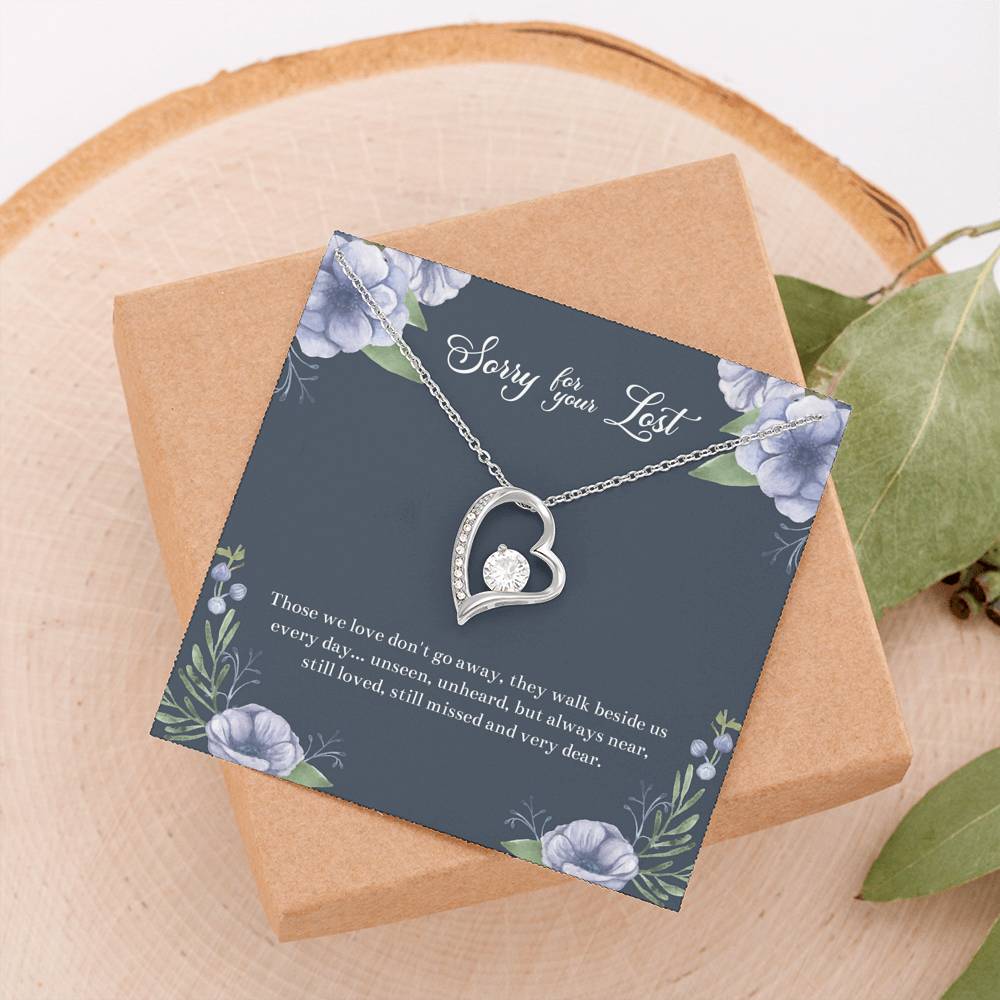 Loss of Loved One Gifts, Still Loved, Sympathy Forever Love Heart Necklace For Loss of Loved One, Memorial Sorry For Your Loss Present