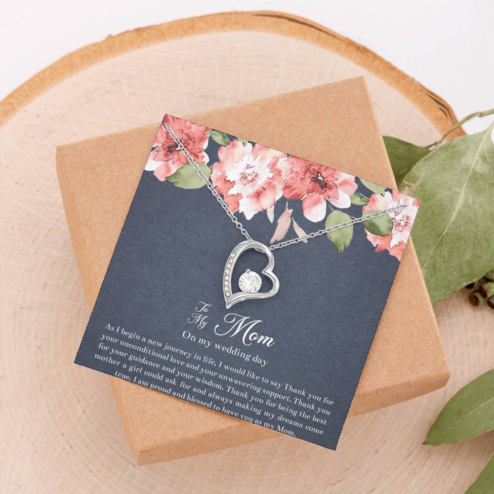 Mom of the Bride Gifts, I Am Proud To Have You, Forever Love Heart Necklace For Women, Wedding Day Thank You Ideas From Bride