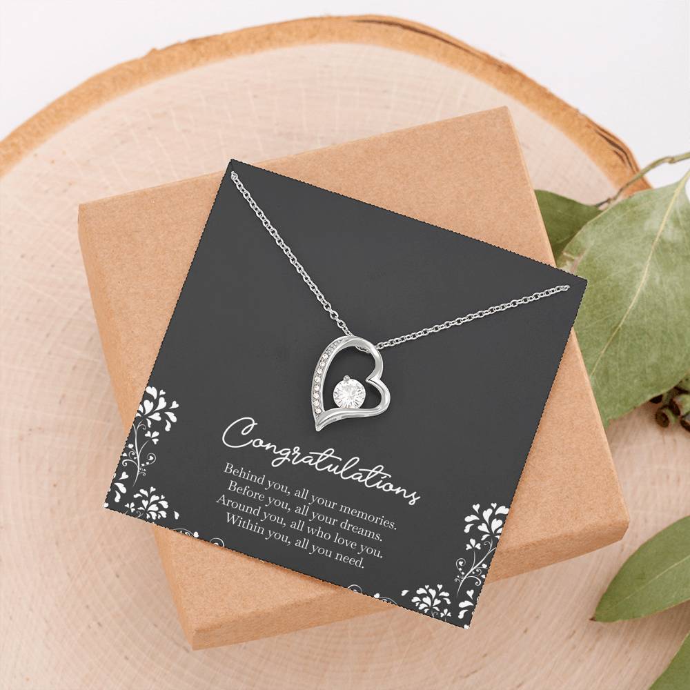 Retirement Gifts, Behind You, Happy Retirement Forever Love Heart Necklace For Women, Retirement Party Favor From Friends Coworkers