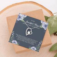 Load image into Gallery viewer, To My Mom of the Bride Gifts, You Mean The World To Me, Forever Love Heart Necklace For Women, Wedding Day Thank You Ideas From Bride
