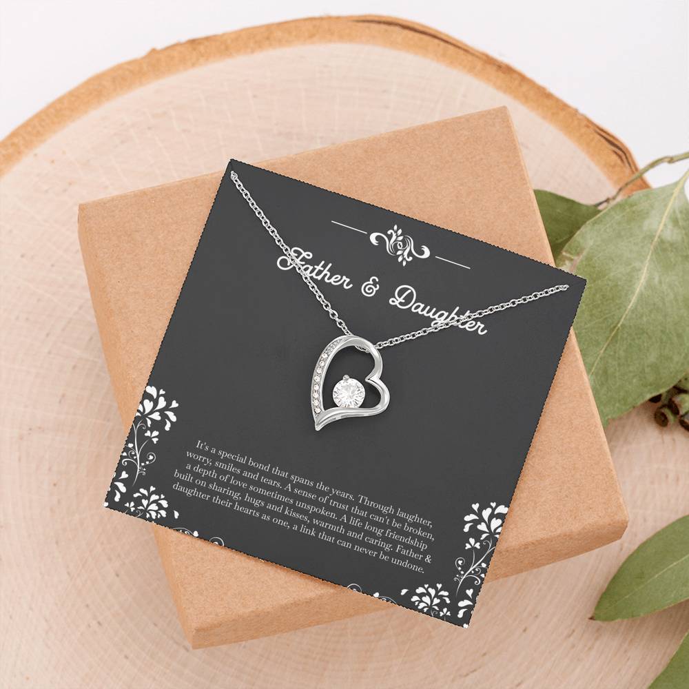 To My Daughter Gifts, Father and Daughter Bond, Forever Love Heart Necklace For Women, Birthday Present Idea From Dad