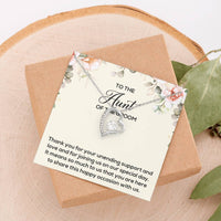Load image into Gallery viewer, Aunt of the Groom Gifts, Thank You for Your Support, Forever Love Heart Necklace For Women, Wedding Day Thank You Ideas From Groom
