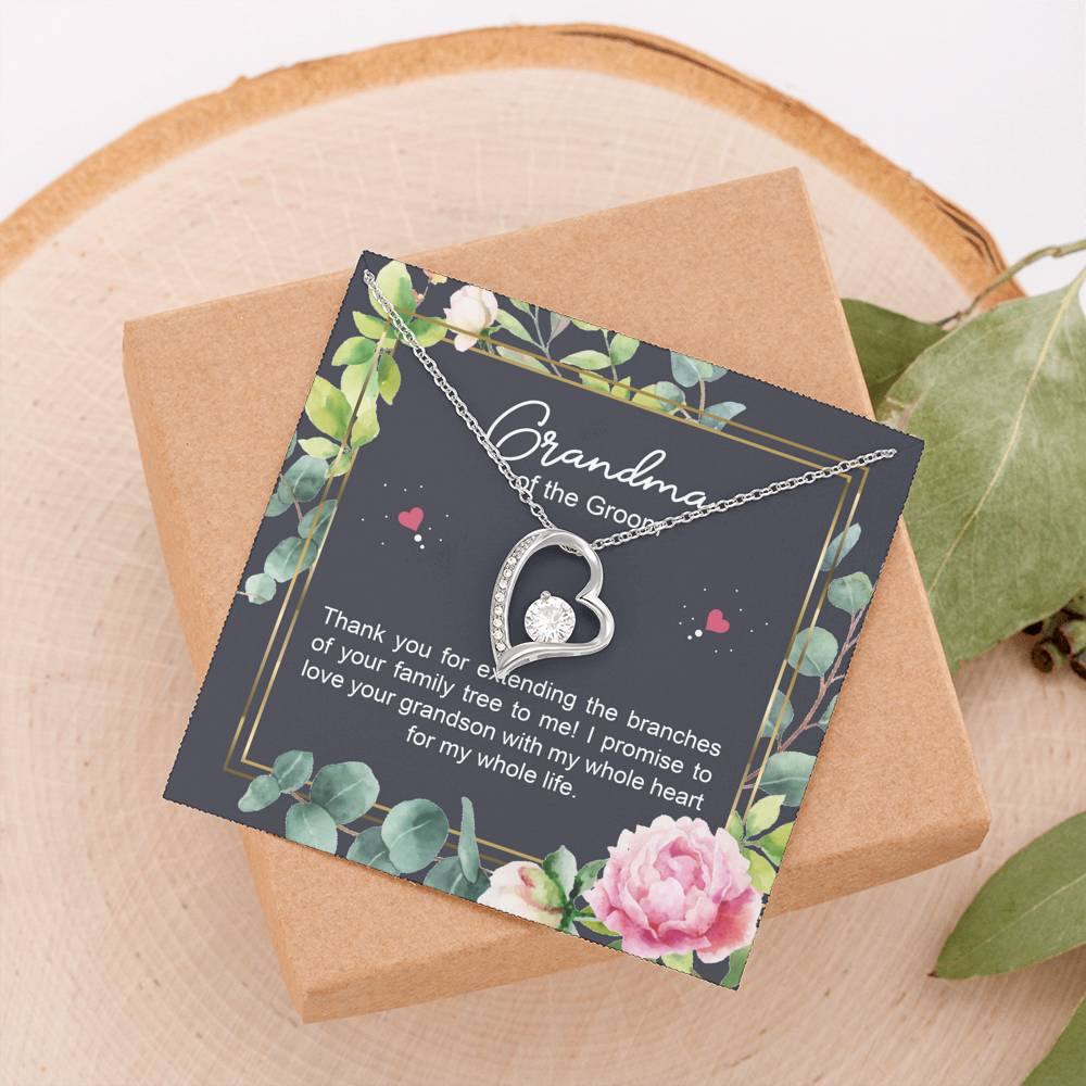 Grandmother of the Groom Gifts, I Promise To Love Your Grandson, Forever Love Heart Necklace For Women, Wedding Day Thank You Ideas From Bride
