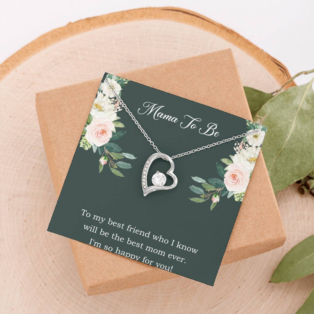 Gift for Expecting Mom, To My Best Friend, Mom to Be Forever Love Heart Necklace For Women, Pregnancy Gift For New Mother