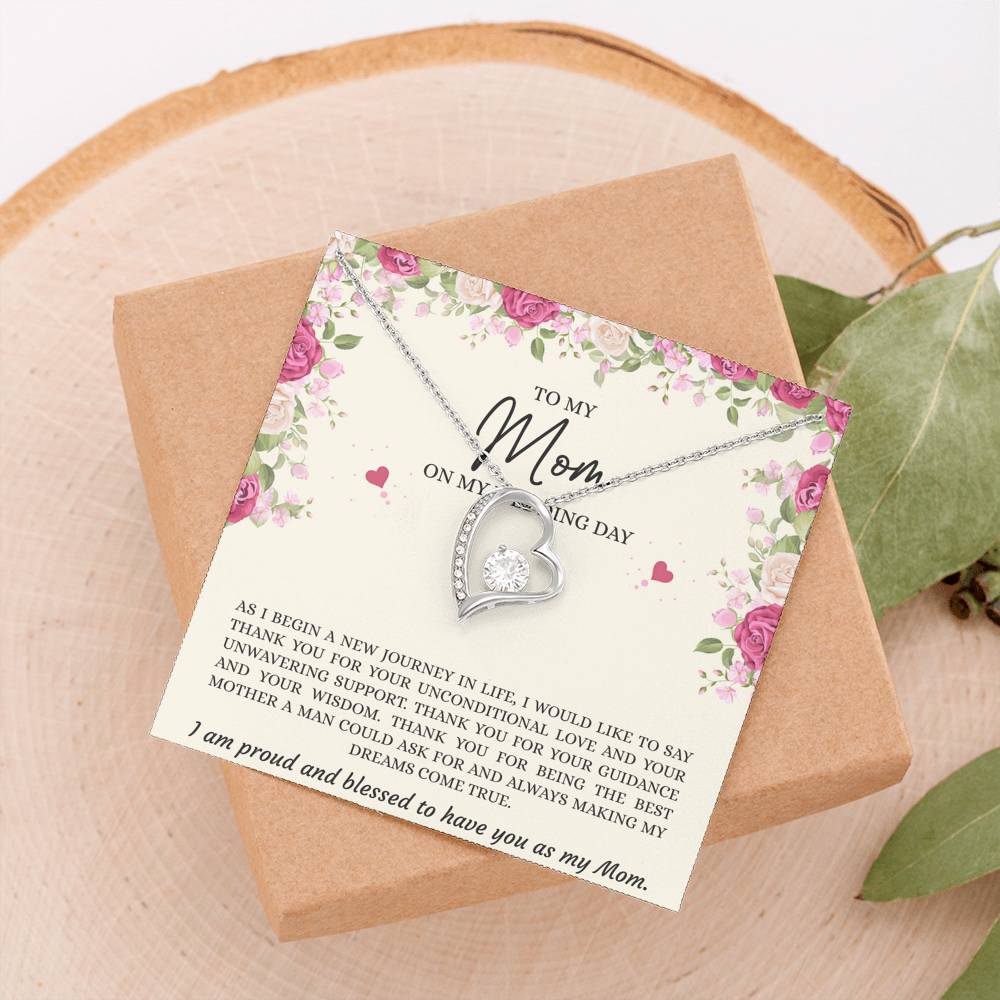 Mom of the Groom Gifts, I Am Proud And Blessed To Have You, Forever Love Heart Necklace For Women, Wedding Day Thank You Ideas From Groom
