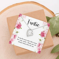 Load image into Gallery viewer, To My Aunt Gifts, Funtie, Forever Love Heart Necklace For Women, Aunt Birthday Present From Niece Nephew
