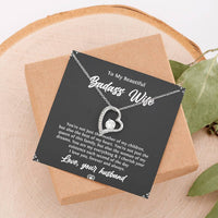 Load image into Gallery viewer, To My Badass Wife, Beat Of My Heart, Forever Love Heart Necklace For Women, Anniversary Birthday Valentines Day Gifts From Husband
