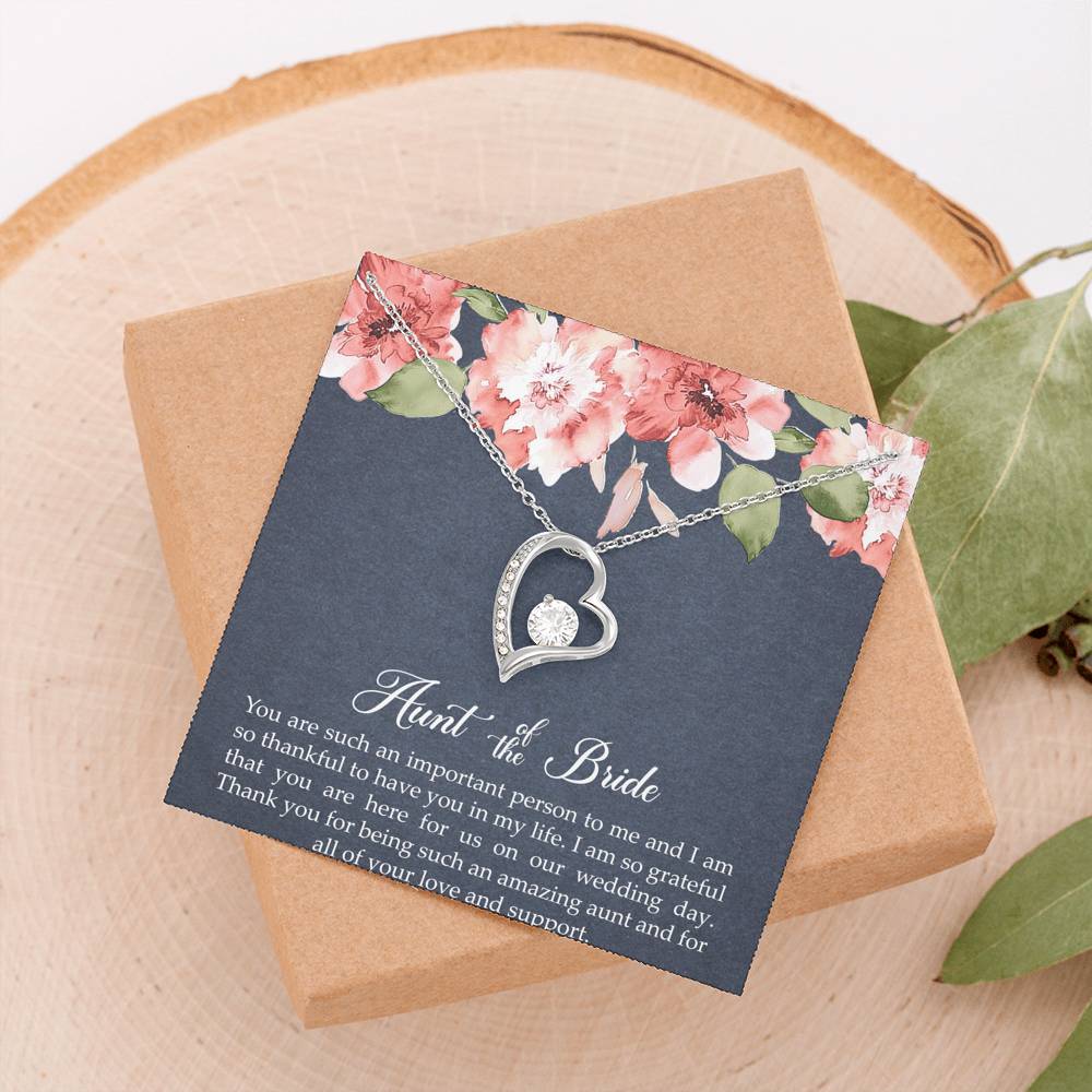 Aunt of the Bride Gifts, You Are Important To Me, Forever Love Heart Necklace For Women, Wedding Day Thank You Ideas From Bride