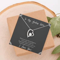 Load image into Gallery viewer, To My Badass Sister Gifts, I Love You, Forever Love Heart Necklace For Women, Birthday Present Idea From Sister
